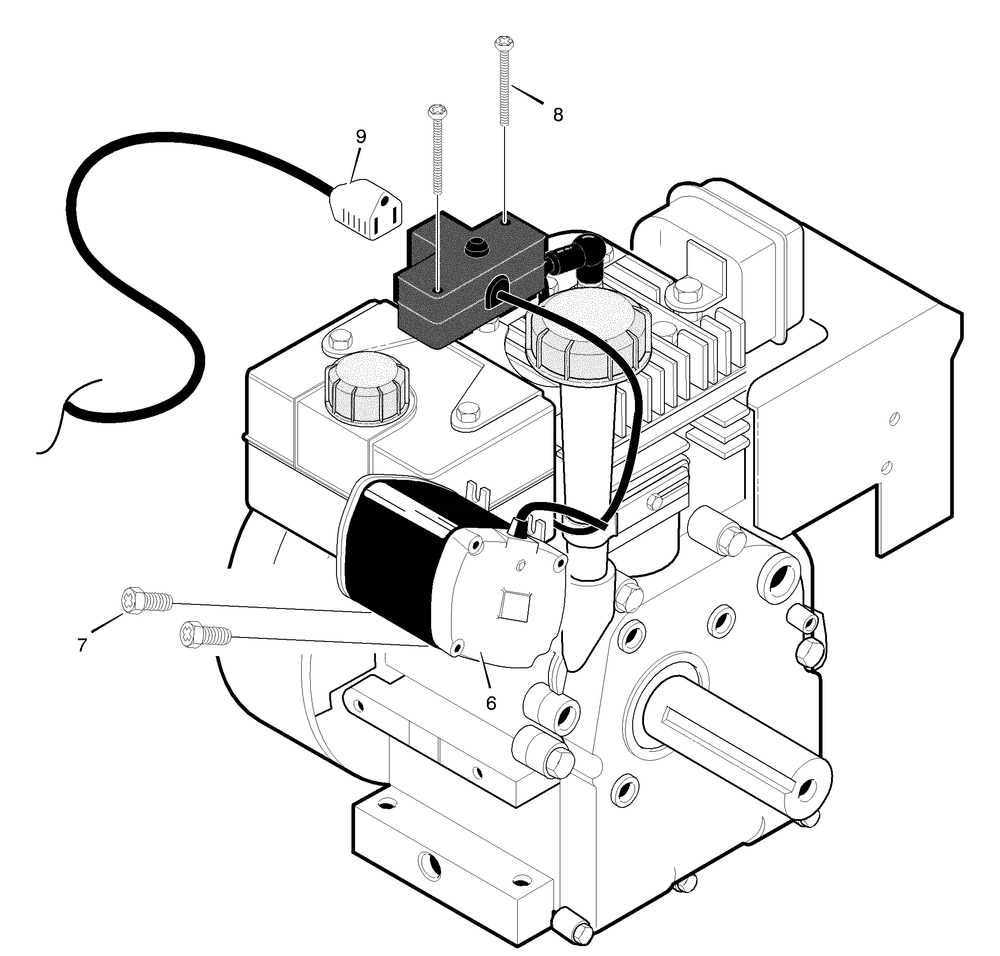 Electric Start Assembly Diagram and Parts List for 624504X4B 2002 Briggs and Stratton Snow Blower